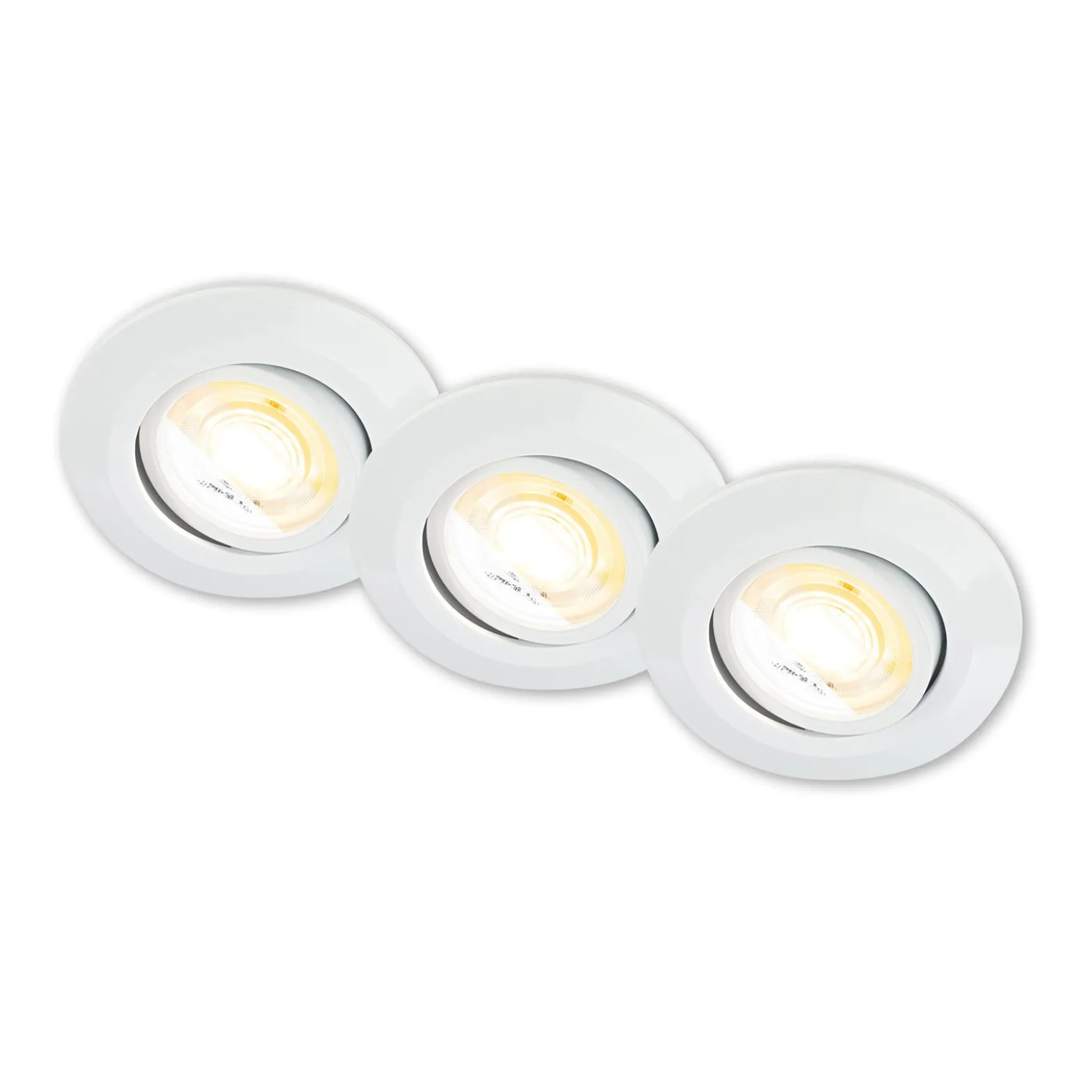LED-Einbauleuchte Klira, weiß, schwenkbar, dimmbar, 3er