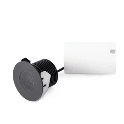 LED-Einbauspot Grund, schwarz, Ø 8 cm, Alu/Edelstahl