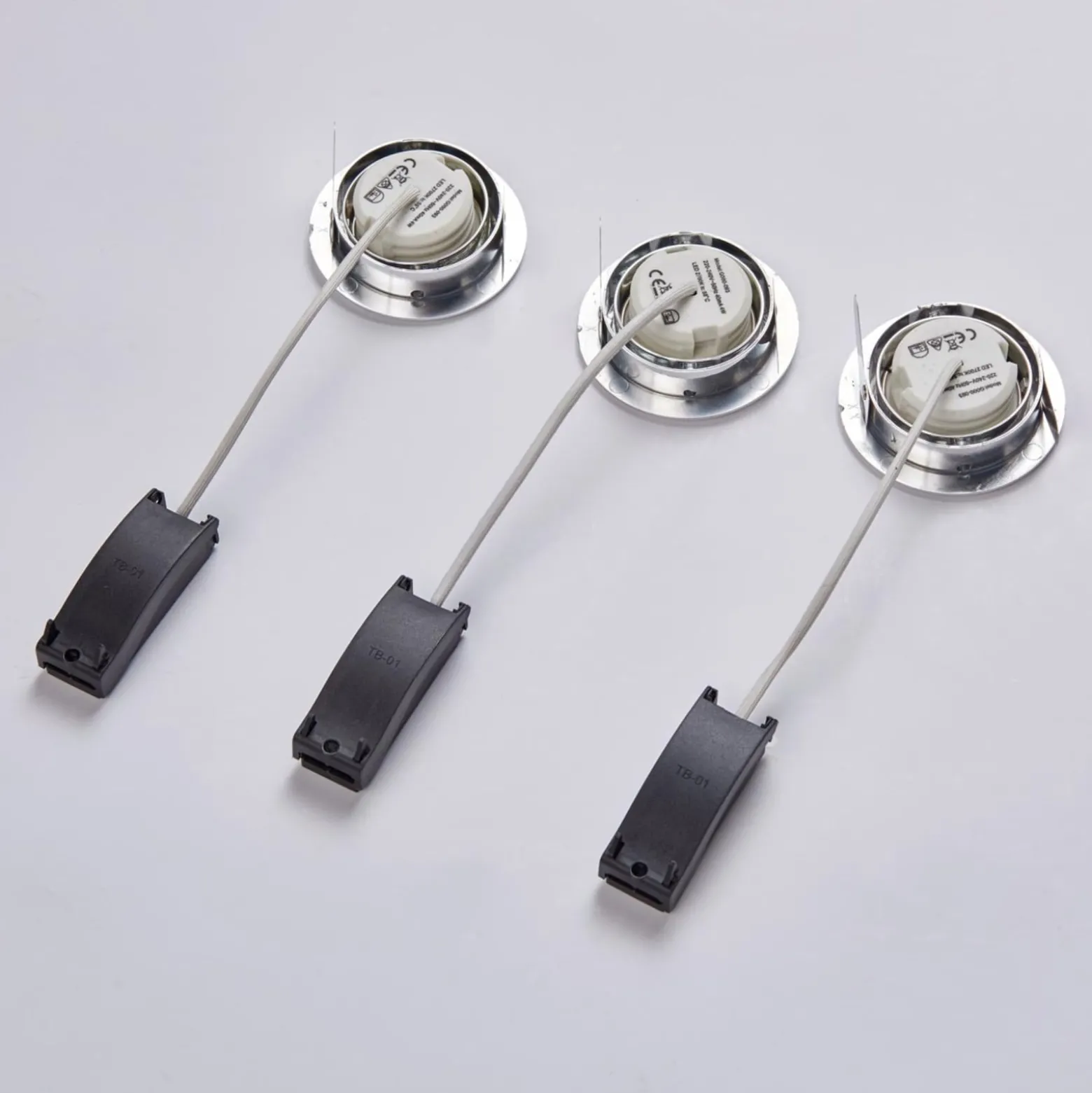 LED-Einbaustrahler Andrej, rund, alu, 3er-Set