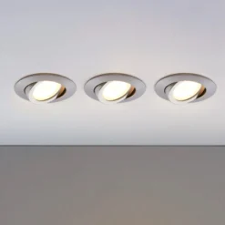 LED-Einbaustrahler Andrej, rund, alu, 3er-Set