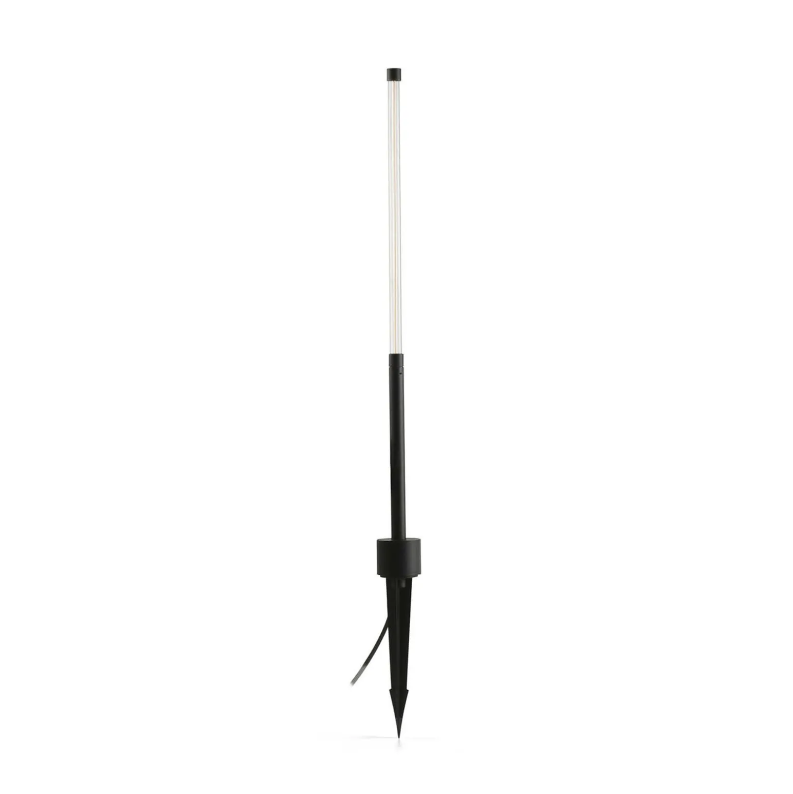 LED-Erdspießlampe Bambou 1068, schwarz, Alu/Glas, Höhe 80 cm