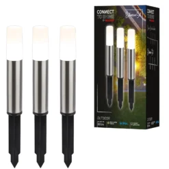 LED-Erdspießlampe 3926032 12V 3x-Erweiterung Edelstahl Ø 4cm