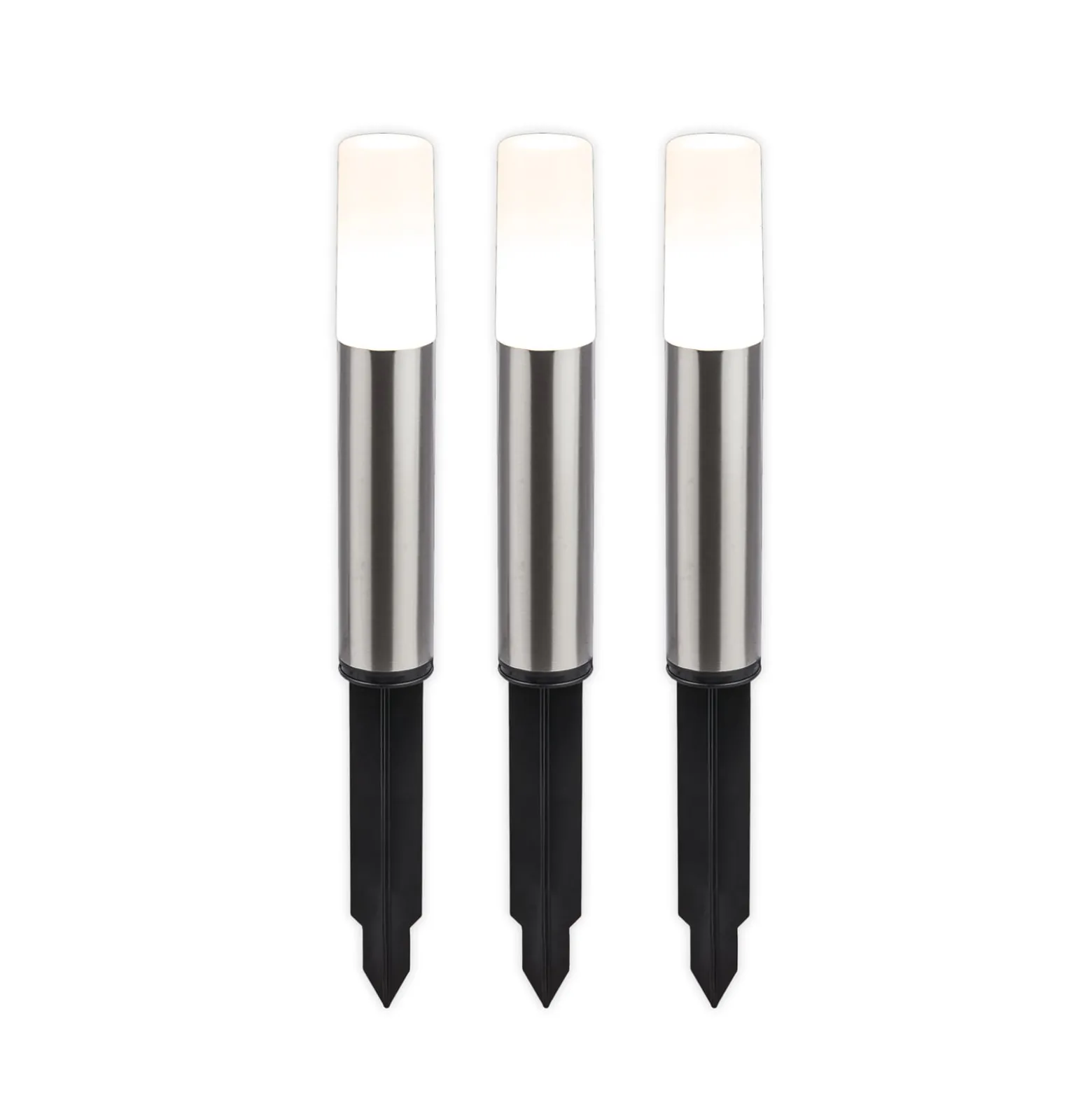 LED-Erdspießlampe 3926032 12V 3x-Erweiterung Edelstahl Ø 4cm