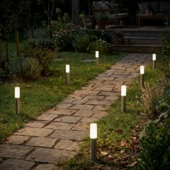 LED-Erdspießlampe 3926032 12V 3x-Erweiterung Edelstahl Ø 4cm