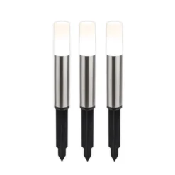 LED-Erdspießlampe 3925032 12V 3x-Starterset Edelstahl Ø 4 cm