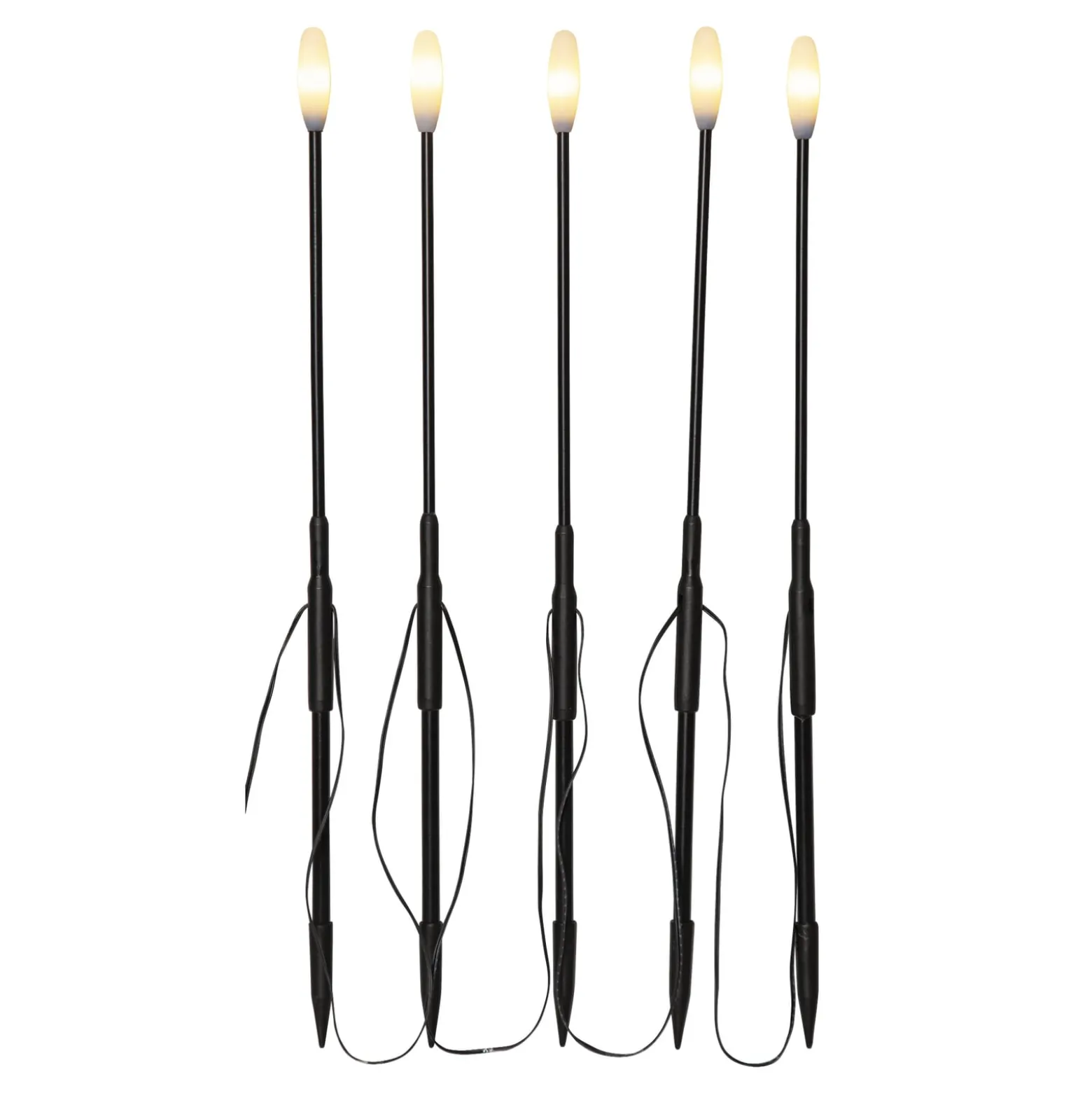 LED-Erdspießleuchte Milky schwarz Höhe 50,5cm Plastik 5x-Set