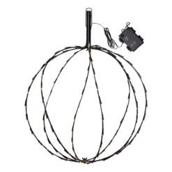 LED-Erdspießleuchte Sphere, Ø 50 cm, schwarz Metall Batterie