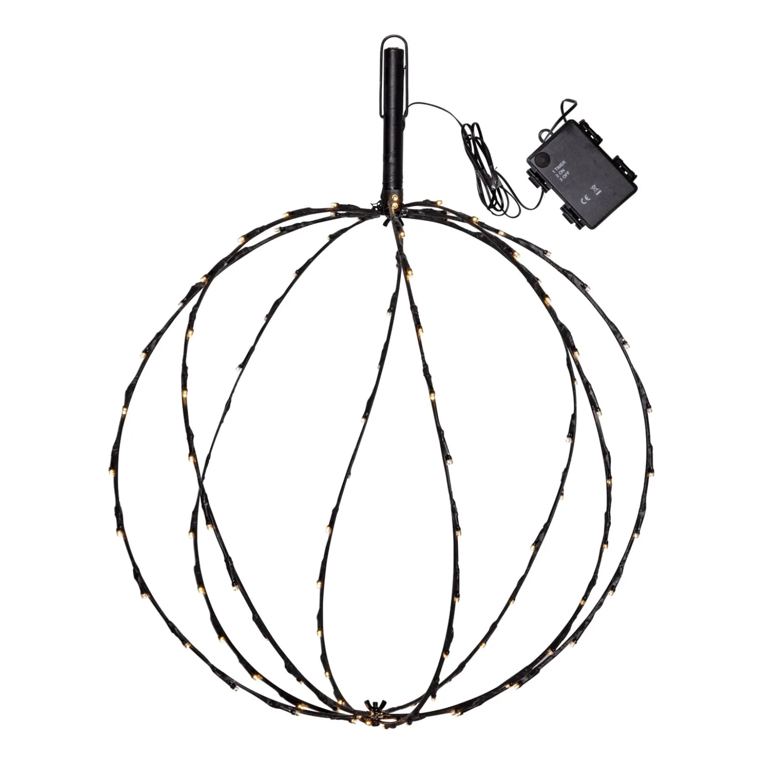 LED-Erdspießleuchte Sphere, Ø 50 cm, schwarz Metall Batterie