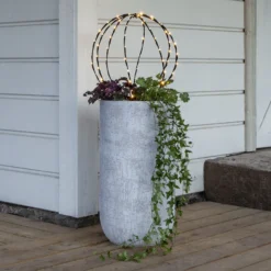 LED-Erdspießleuchte Sphere, Ø 40 cm, schwarz Metall Batterie
