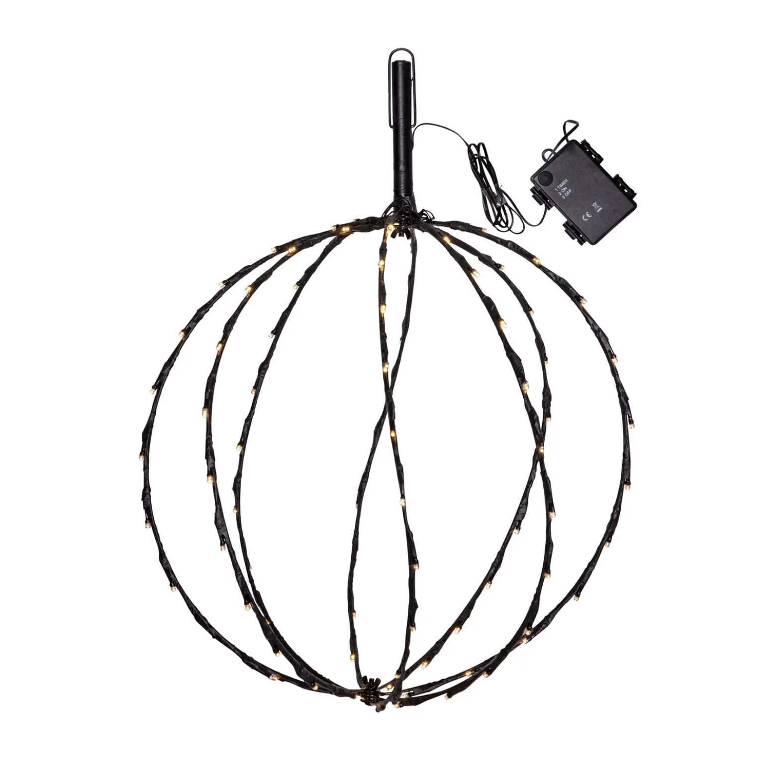 LED-Erdspießleuchte Sphere, Ø 40 cm, schwarz Metall Batterie