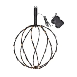 LED-Erdspießleuchte Sphere, Ø 30 cm, schwarz Metall Batterie
