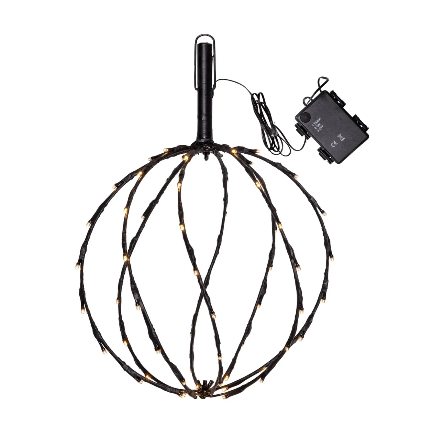 LED-Erdspießleuchte Sphere, Ø 30 cm, schwarz Metall Batterie