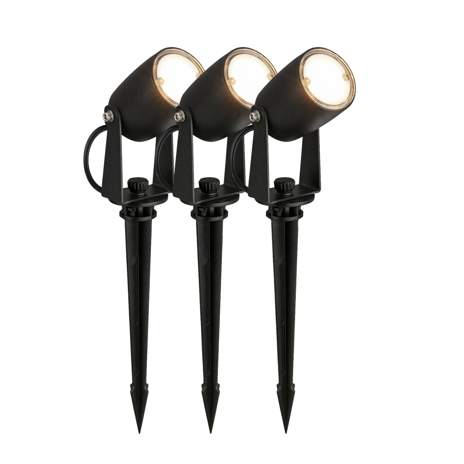 LED-Erdspießspot 3927035 12 V 3er-Starterset, schwarz Ø 4 cm