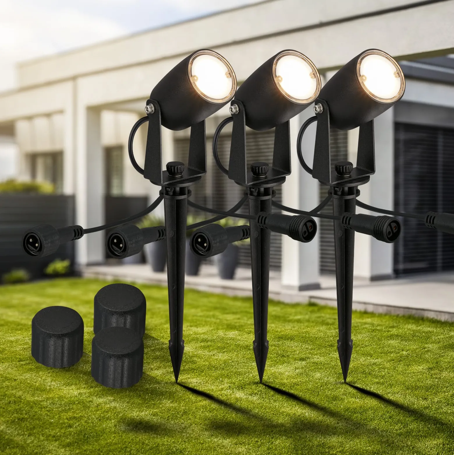 LED-Erdspießspot 3928035 12 V 3x-Erweiterung schwarz Ø 4 cm
