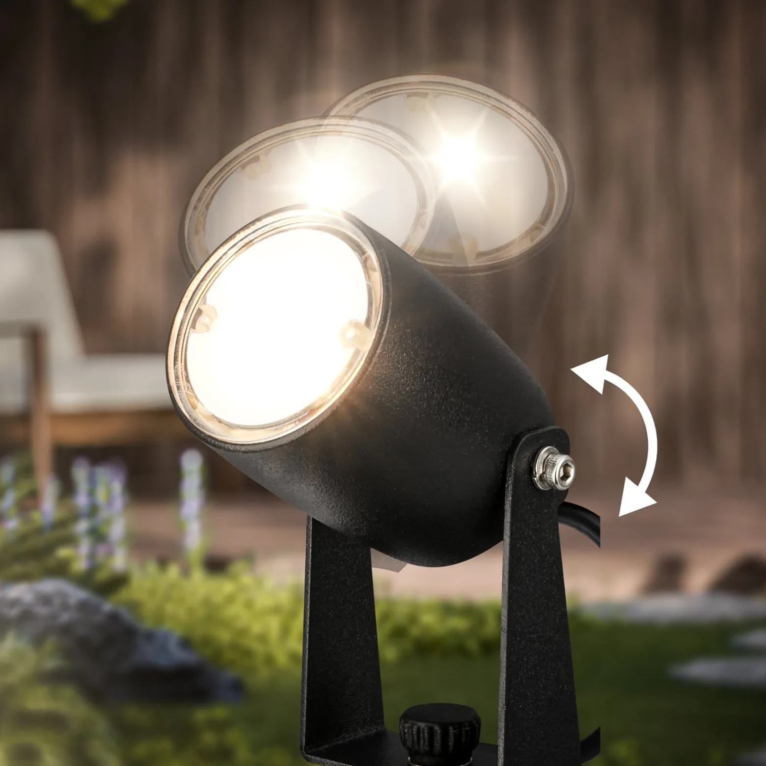 LED-Erdspießspot 3928035 12 V 3x-Erweiterung schwarz Ø 4 cm