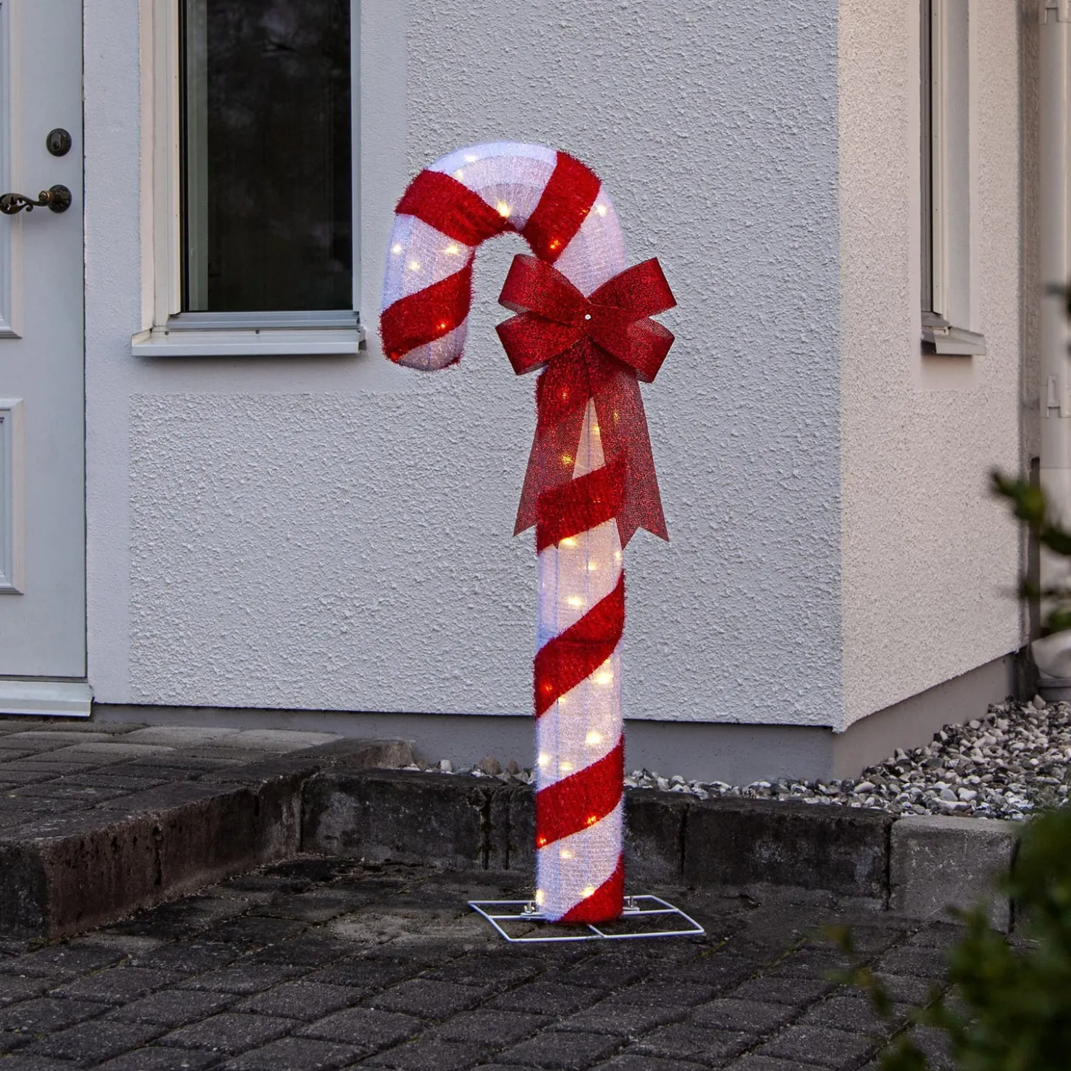LED-Figur Candycane, rot-weiß, Höhe 120 cm, Kunststoff, IP44