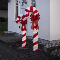 LED-Figur Candycane, rot-weiß, Höhe 120 cm, Kunststoff, IP44
