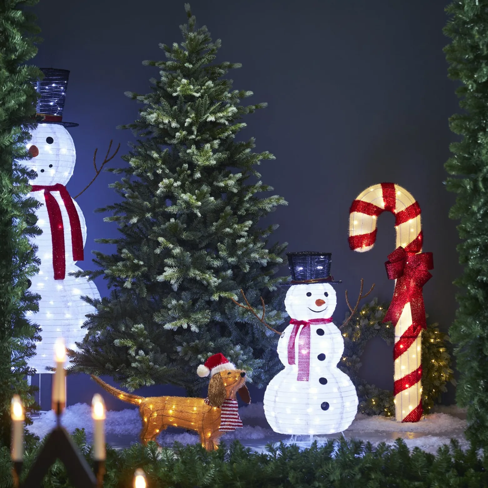 LED-Figur Candycane, rot-weiß, Höhe 120 cm, Kunststoff, IP44