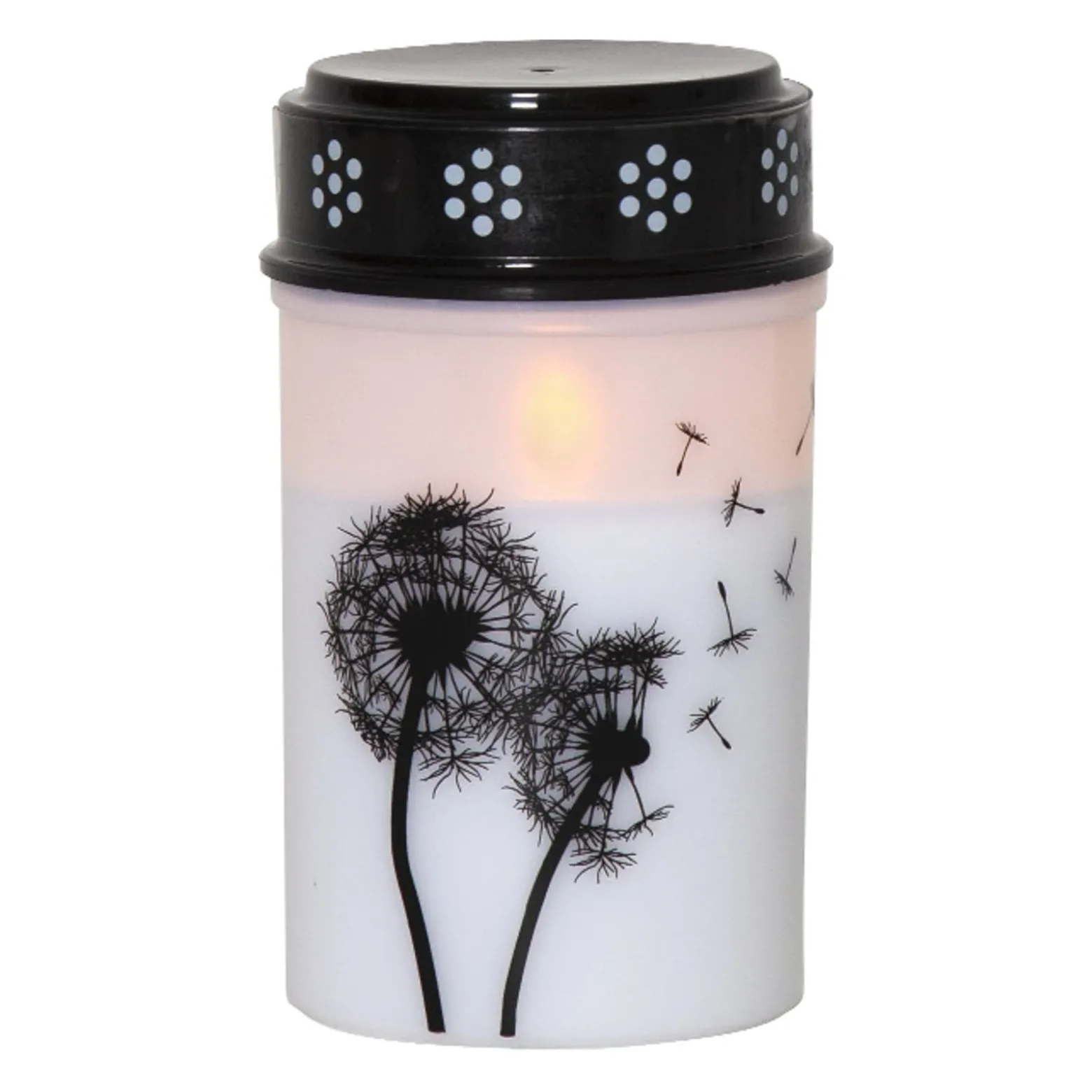 LED-Grablicht Dandelion, 12 cm weiß/schwarz Plastik Batterie