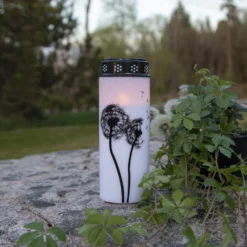 LED-Grablicht Dandelion, 21 cm weiß/schwarz Plastik Batterie