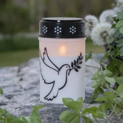 LED-Grablicht Dove, weiß/schwarz Kunststoff 12,5 cm Batterie
