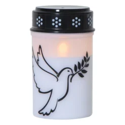 LED-Grablicht Dove, weiß/schwarz Kunststoff 12,5 cm Batterie