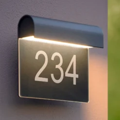 LED-Hausnummernleuchte Thesi, schwarz