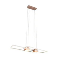 LED-Hängelampe Albany, braun, 100 x 28 cm, Alu, CCT, dimmbar