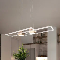LED-Hängelampe Albany, braun, 100 x 28 cm, Alu, CCT, dimmbar