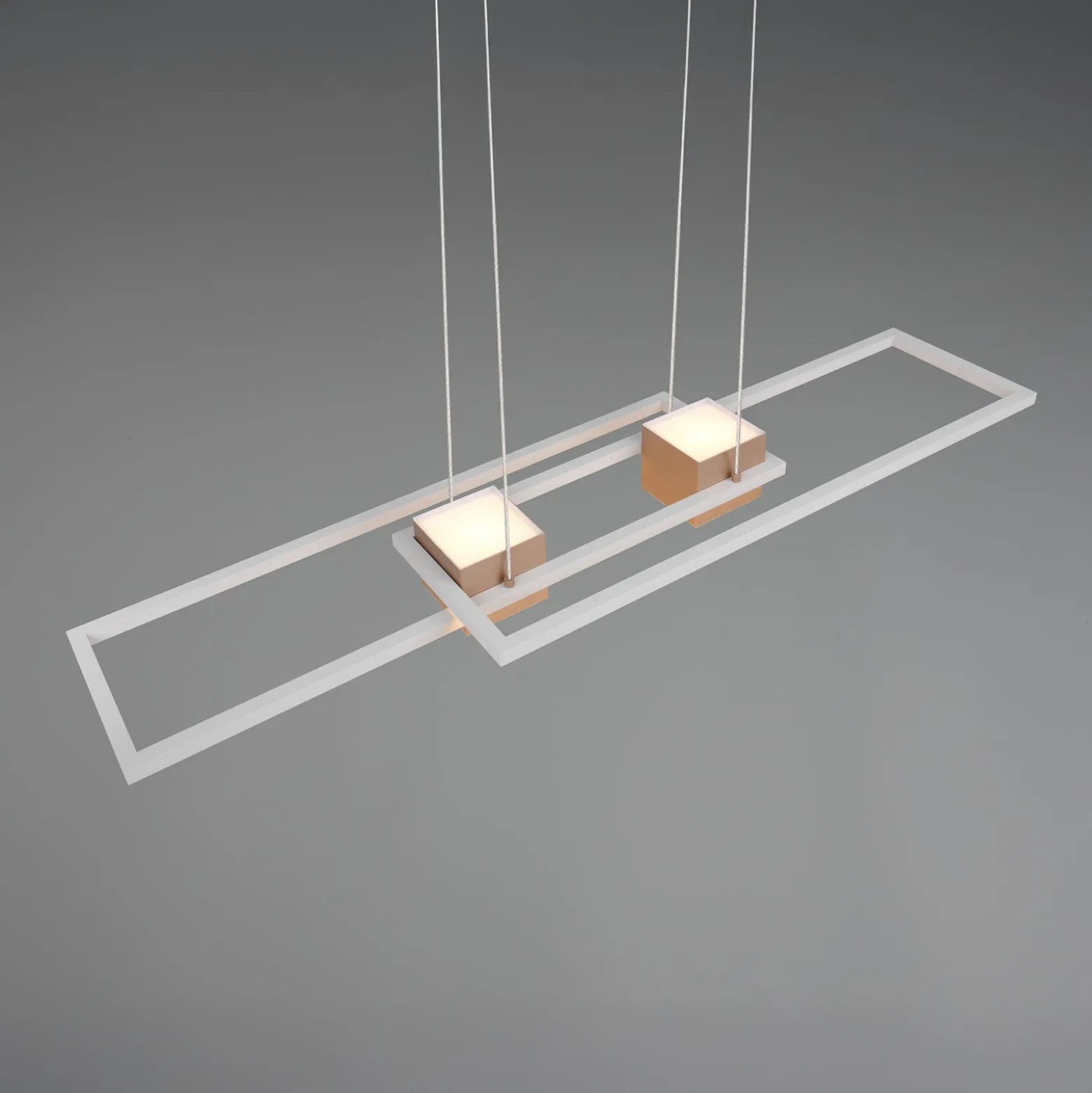 LED-Hängelampe Albany, braun, 100 x 28 cm, Alu, CCT, dimmbar