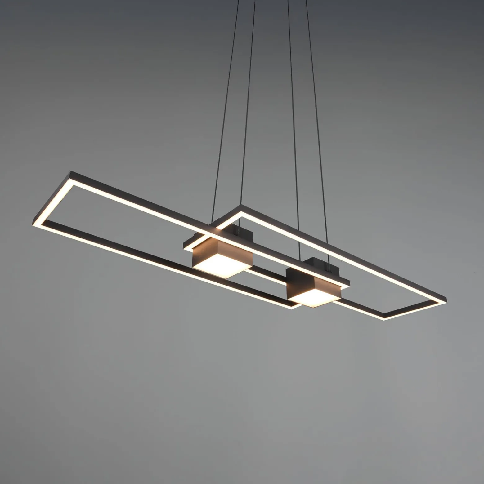 LED-Hängelampe Albany, schwarz, 100 x 28 cm, Alu CCT dimmbar