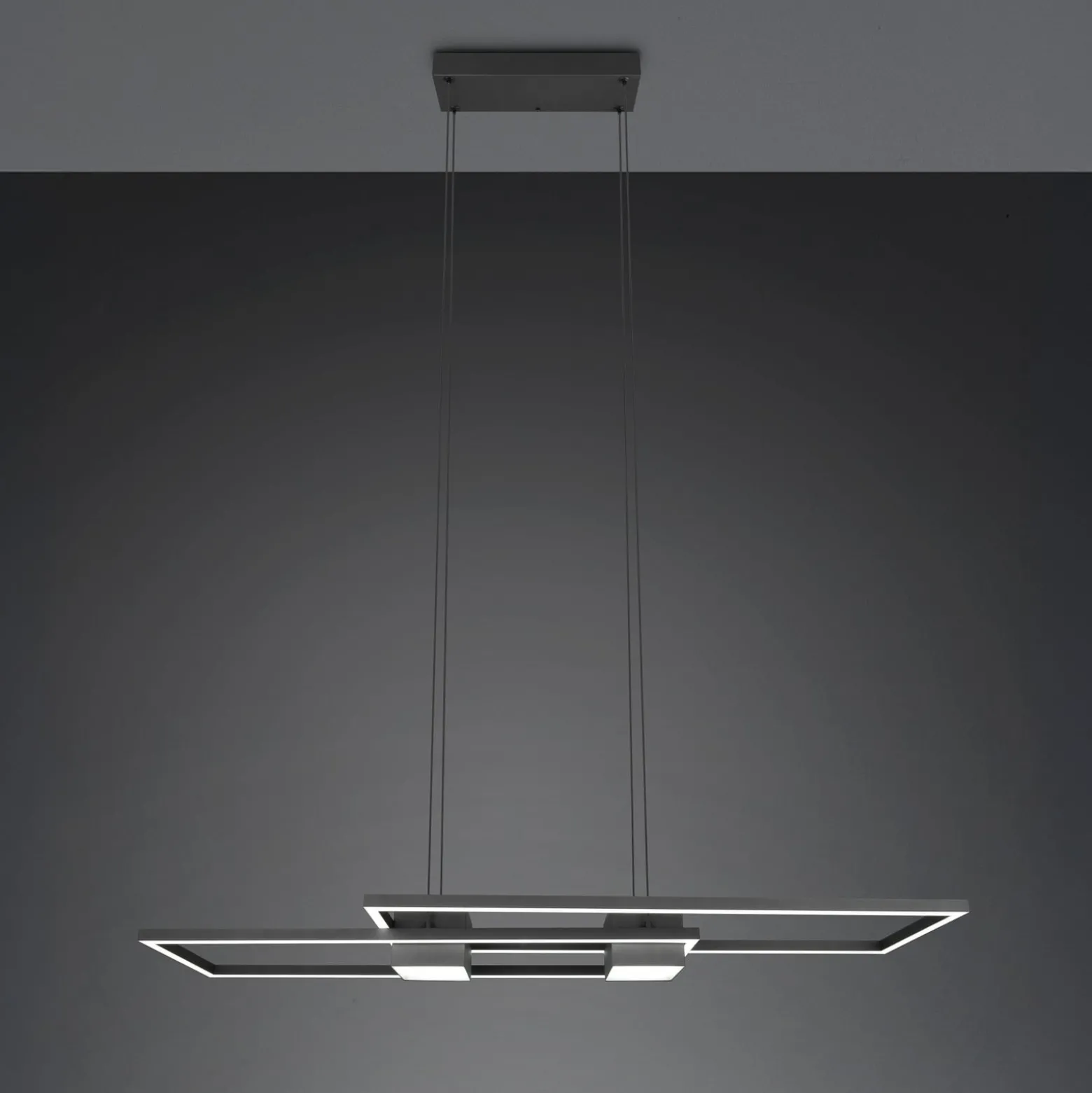 LED-Hängelampe Albany, schwarz, 100 x 28 cm, Alu CCT dimmbar