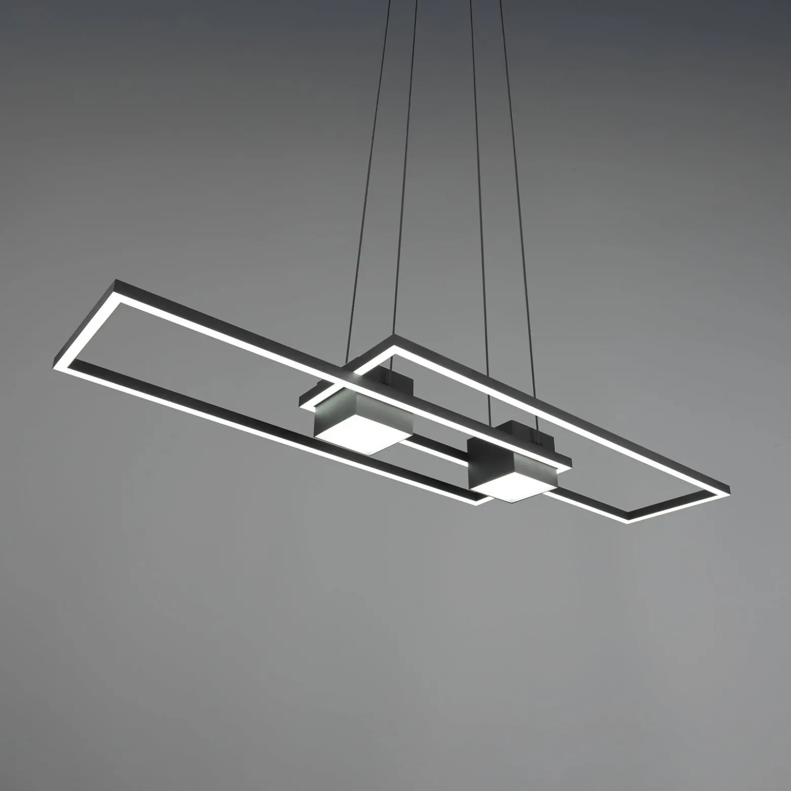 LED-Hängelampe Albany, schwarz, 100 x 28 cm, Alu CCT dimmbar