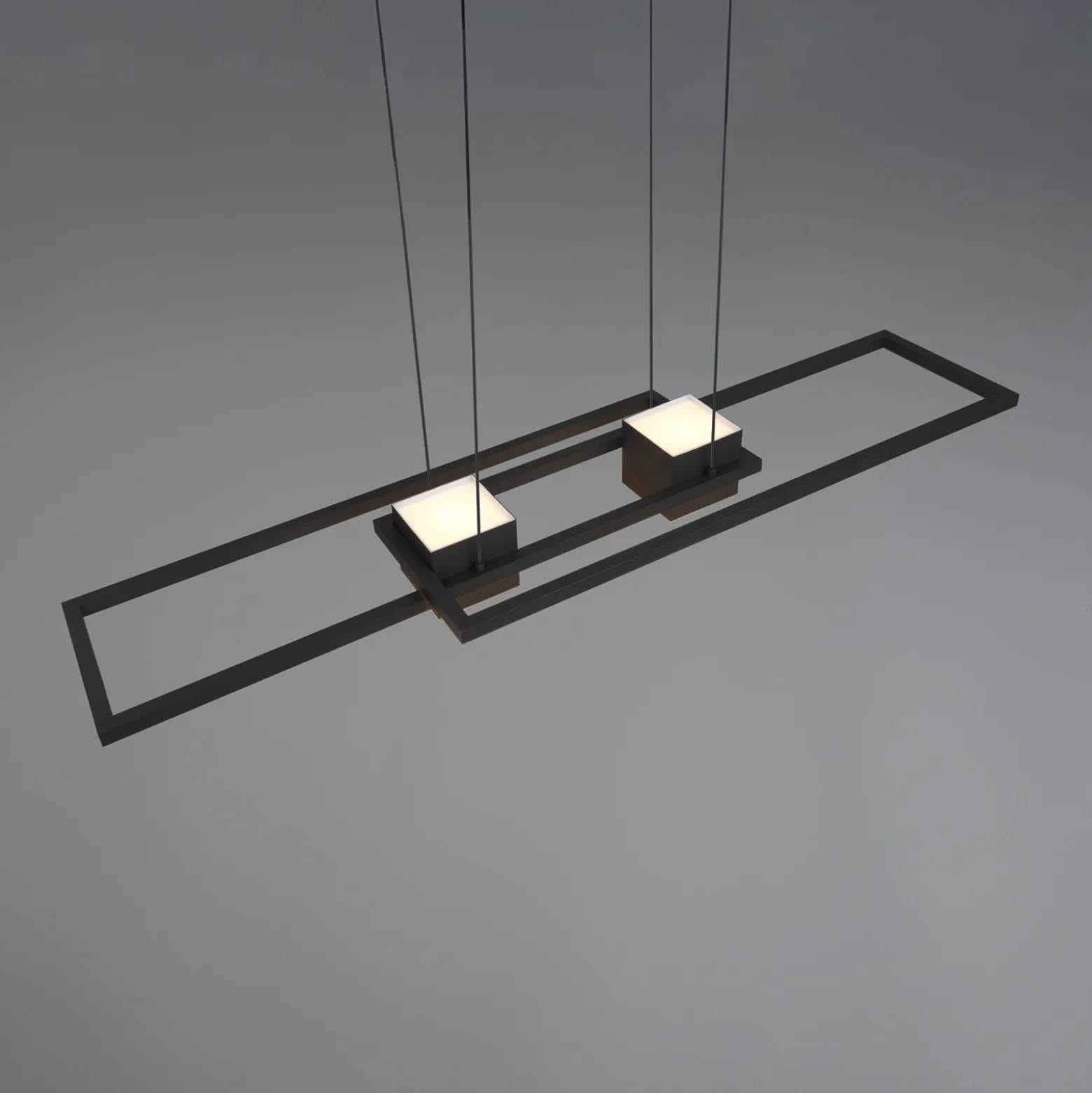 LED-Hängelampe Albany, schwarz, 100 x 28 cm, Alu CCT dimmbar