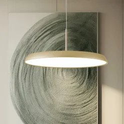 LED-Hängelampe Art, creme-goldfarben, Ø 45 cm, Metall