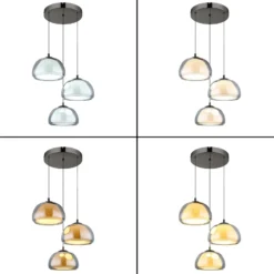 LED-Hängelampe Avila, rauchgrau/schwarz, Glas, CCT, dimmbar