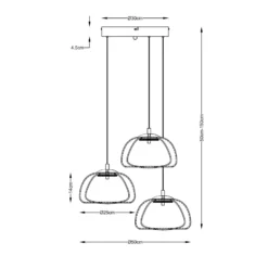 LED-Hängelampe Avila, rauchgrau/schwarz, Glas, CCT, dimmbar