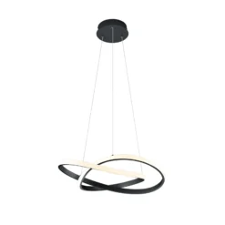 LED-Hängelampe Course, schwarz, 3.000 K, Ø 60 cm, Metall
