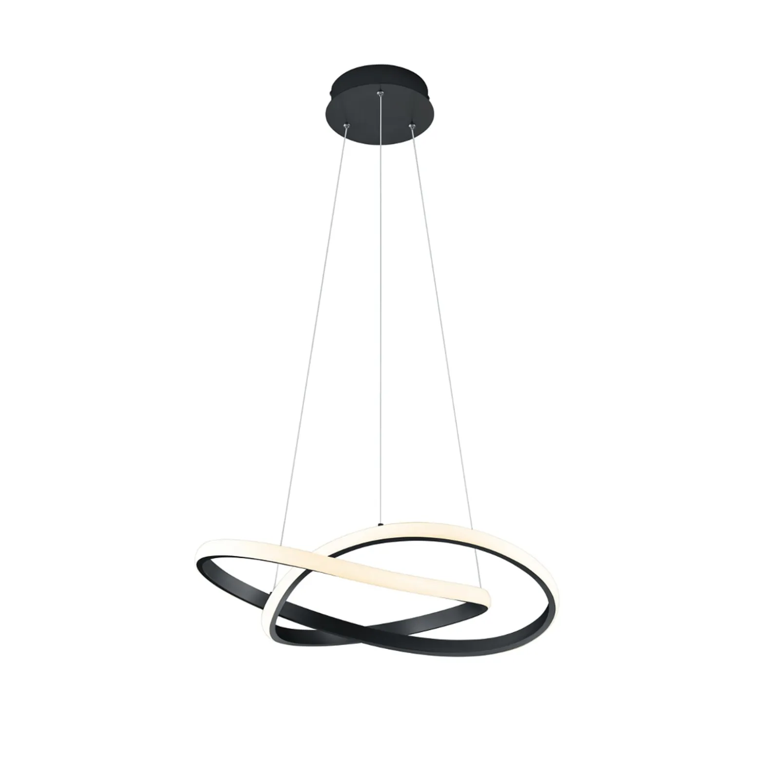 LED-Hängelampe Course, schwarz, 3.000 K, Ø 60 cm, Metall