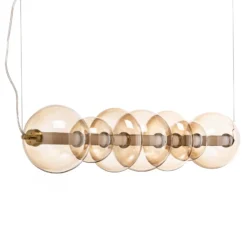 LED-Hängelampe Daphne, Glas amber-transparent, Länge 118 cm