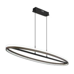 LED-Hängelampe Della, Länge 101 cm, dunkelgrau, Metall