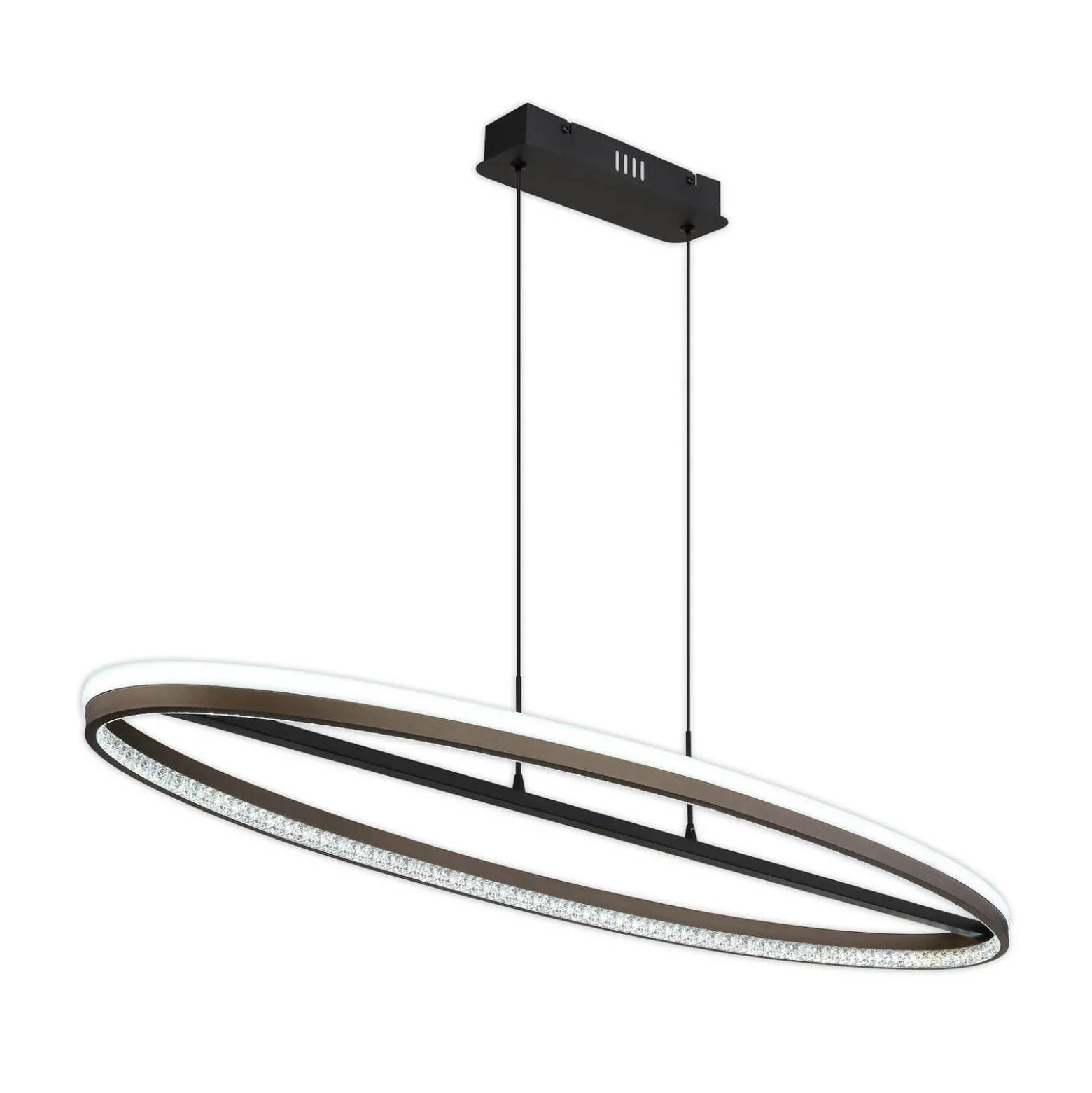 LED-Hängelampe Della, Länge 101 cm, dunkelgrau, Metall