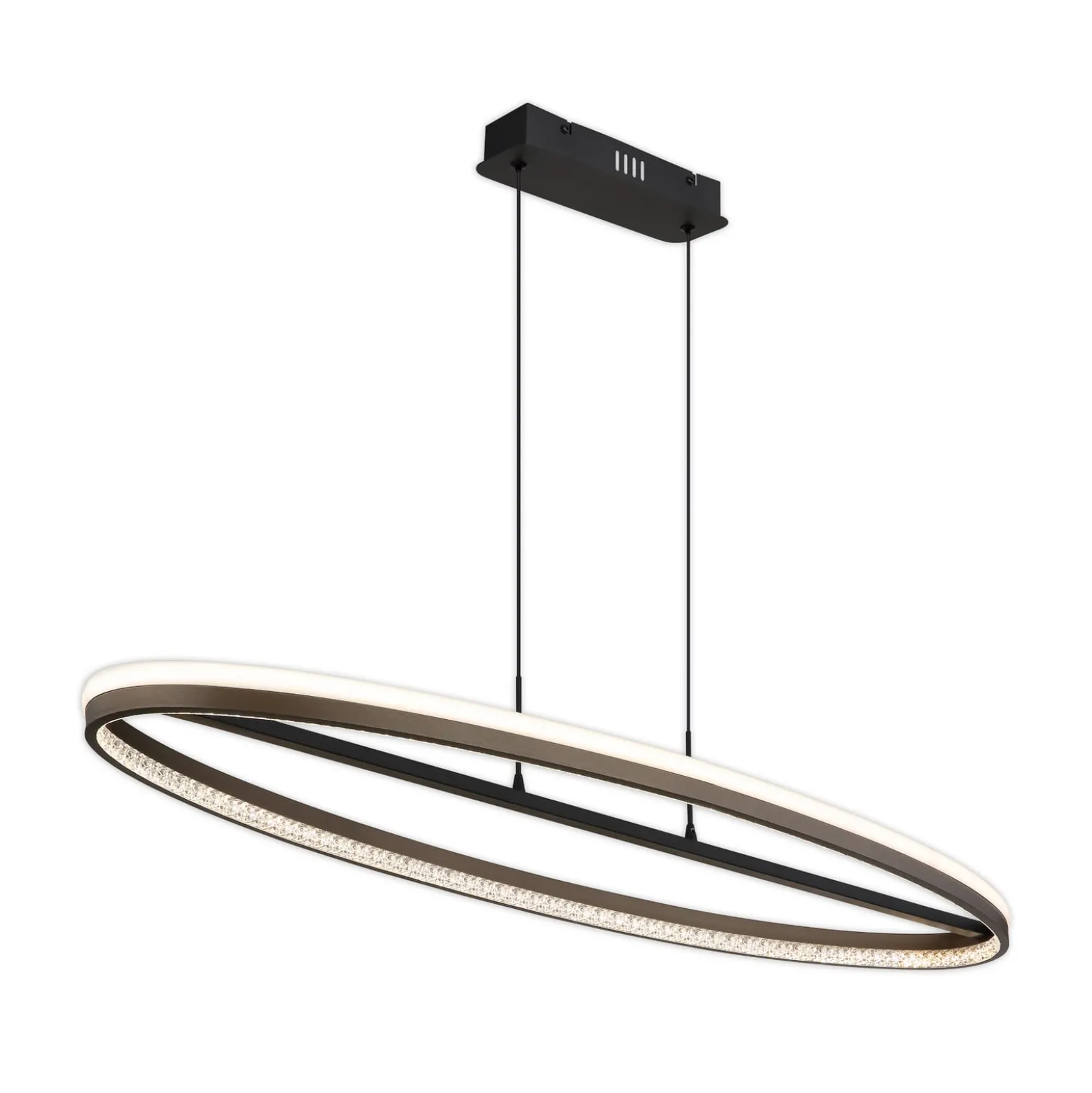 LED-Hängelampe Della, Länge 101 cm, dunkelgrau, Metall