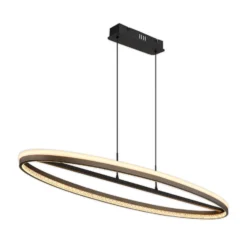 LED-Hängelampe Della, Länge 101 cm, dunkelgrau, Metall