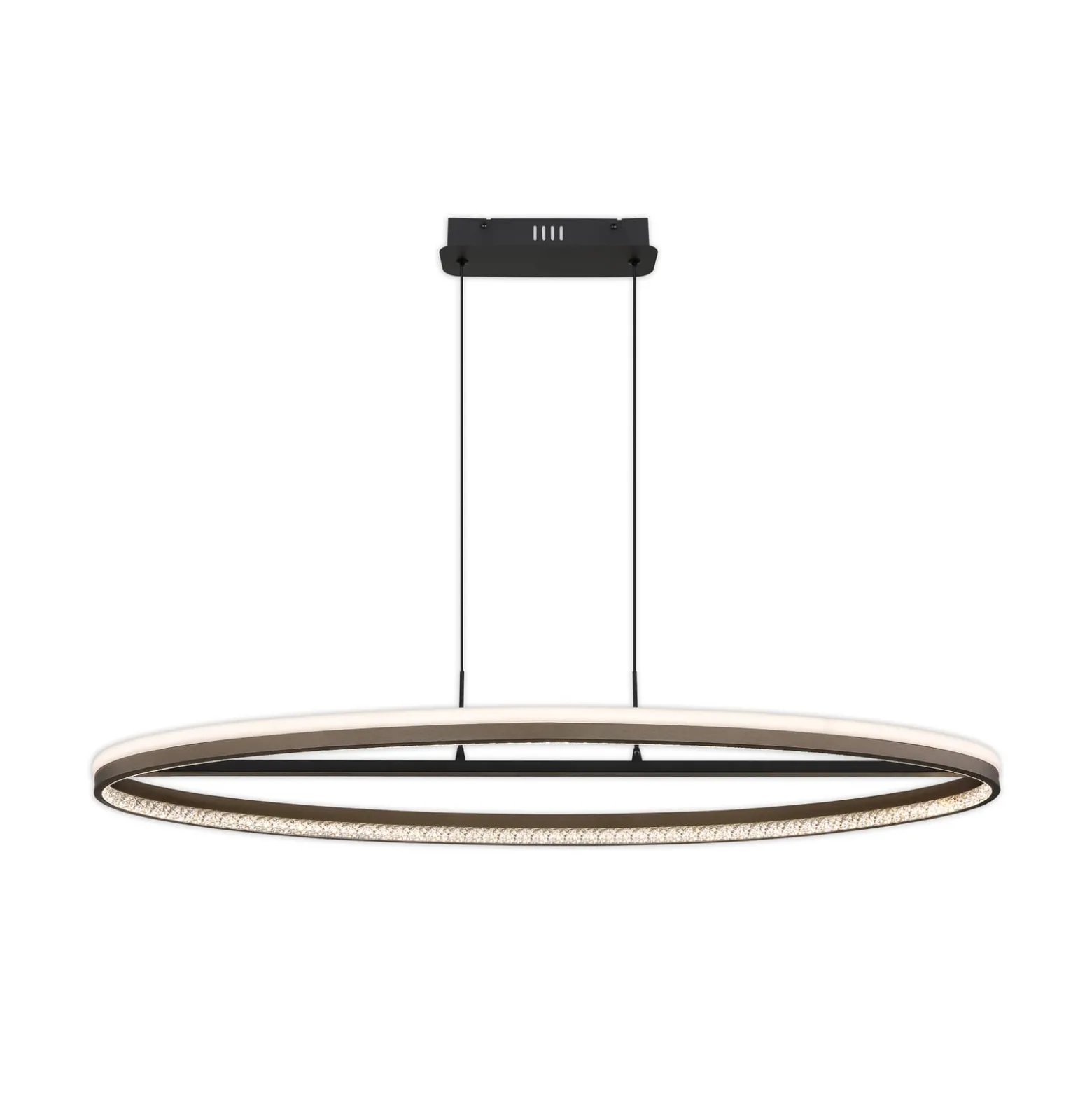 LED-Hängelampe Della, Länge 101 cm, dunkelgrau, Metall