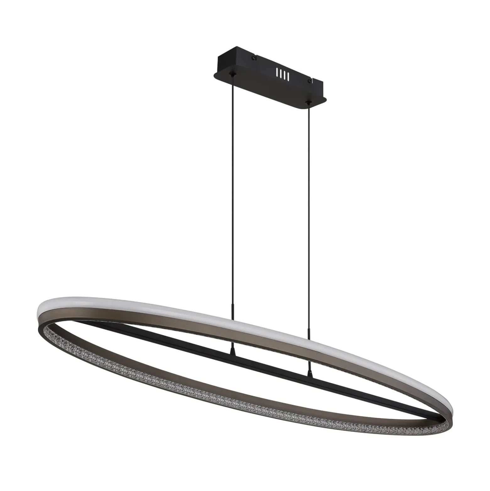 LED-Hängelampe Della, Länge 101 cm, dunkelgrau, Metall