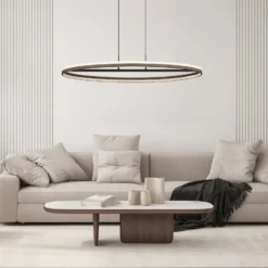 LED-Hängelampe Della, Länge 101 cm, dunkelgrau, Metall