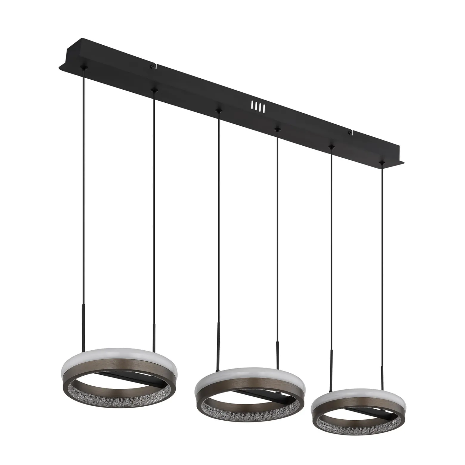 LED-Hängelampe Della, Länge 82 cm, dunkelgrau, Metall, 3-flg