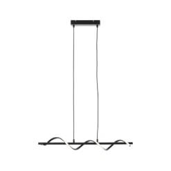 LED-Hängelampe Eunice, Länge 80 cm, schwarz, Metall