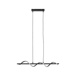 LED-Hängelampe Eunice, Länge 80 cm, schwarz, Metall